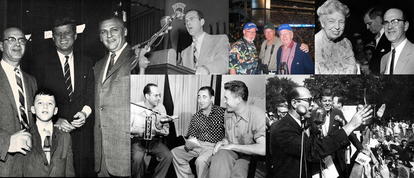 Banner made up of a collage of images of Ken Morris throughout his life.